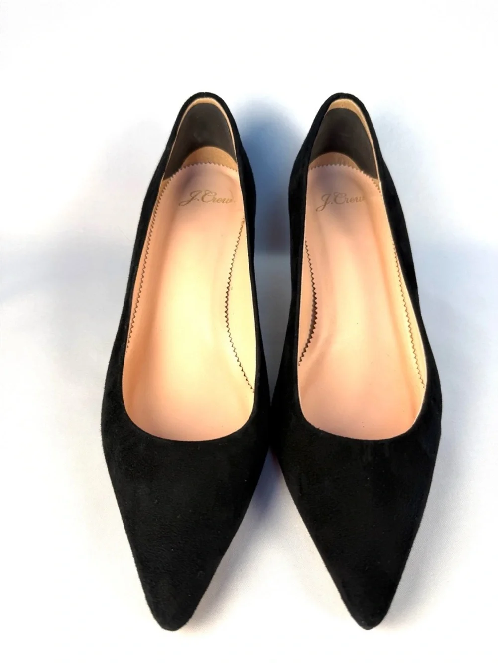 J.Crew Black Suede Kitten Heel Pumps Size 8 Pointed Toe